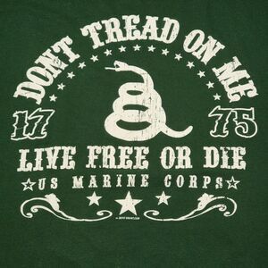 Don't Tread On Me US Marine Corps Graphic SS Green Unisex Tee - Size 2XL